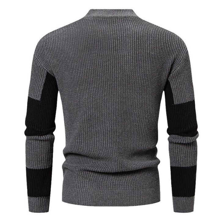 Elegant turtleneck sweater for men with structured checkered pattern Lune London