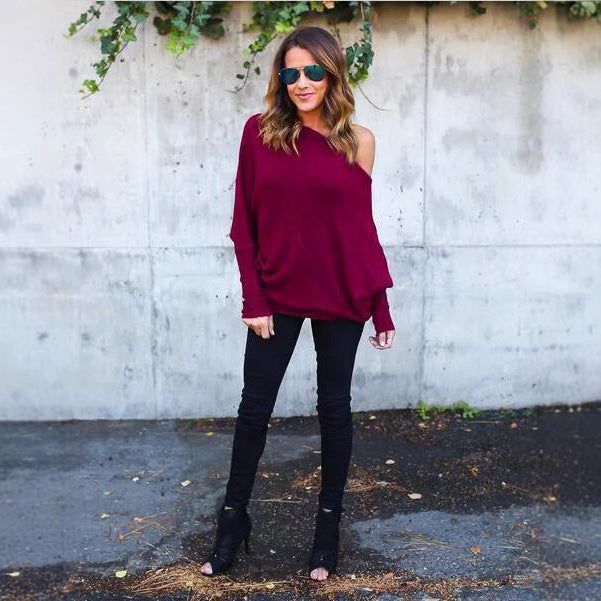 Casual knitted off-the-shoulder sweater for women in oversized style Lune Londonl