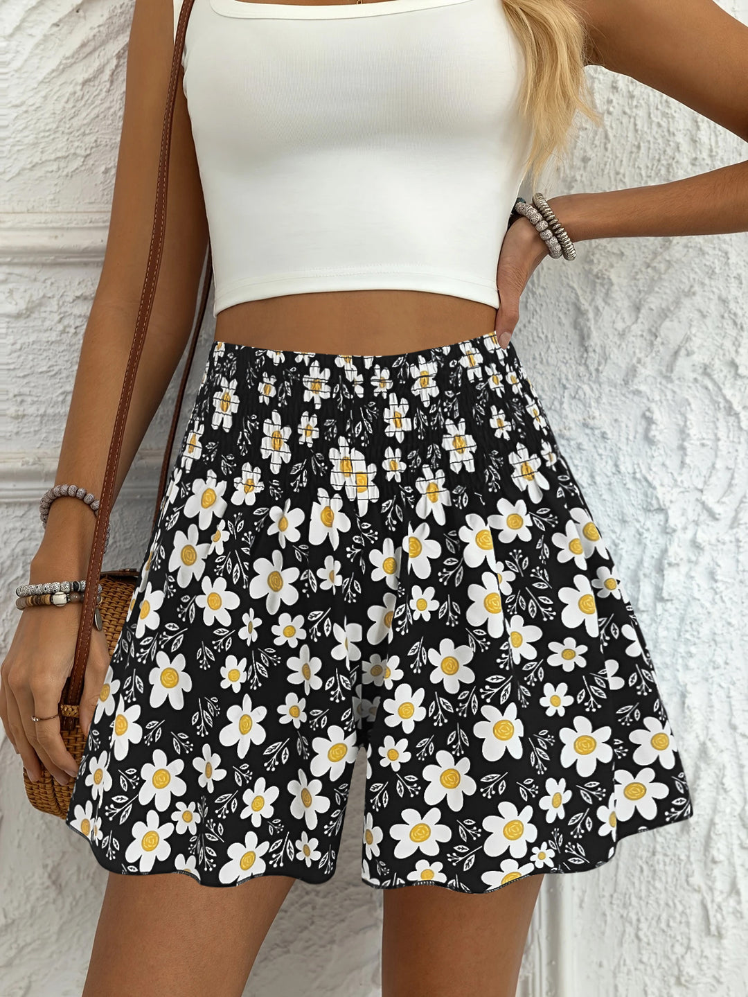 Shorts Lune London à coupe décontractée imprimé floral pour femmes