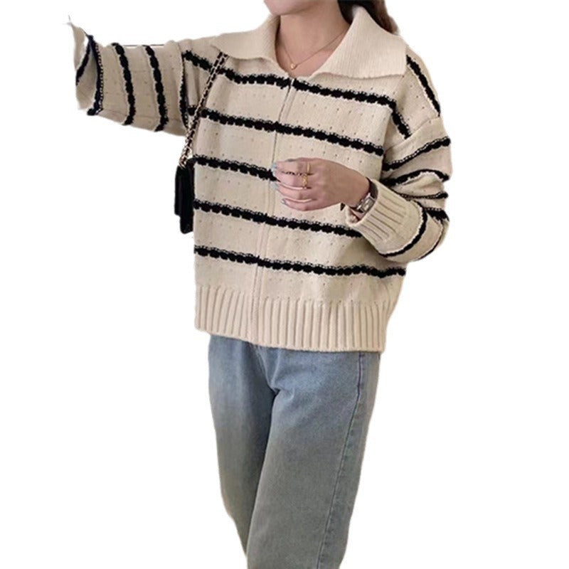 Striped knit sweater for women Lune London