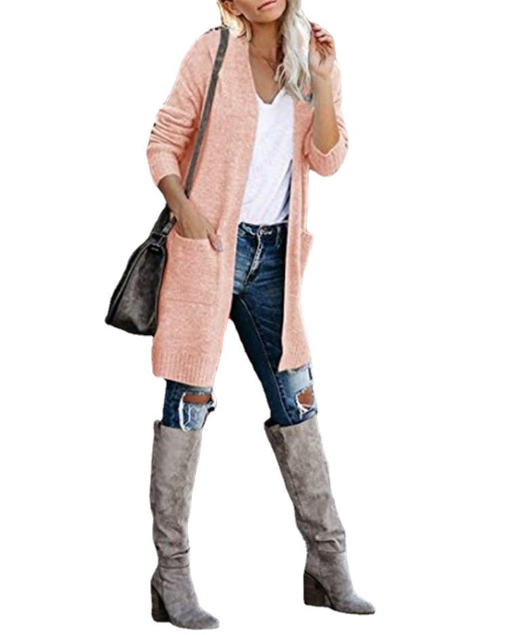 Ladies long open cardigan with relaxed cut Lune London