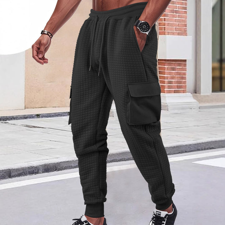 Modular cargo pants for men with elastic waist and practical side pockets Lune London