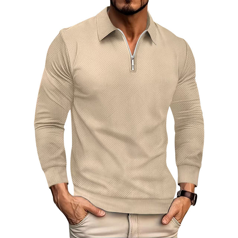 Fleece pullover for men with a high collar and an innovative structured design Lune London