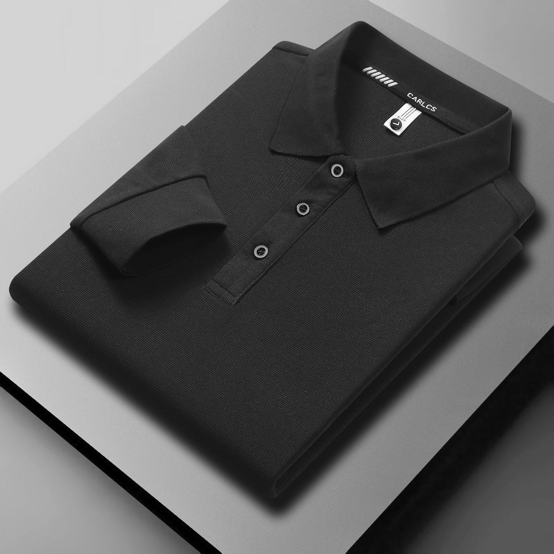 Breathable piqué polo shirt for men with elegant buttoning Lune London