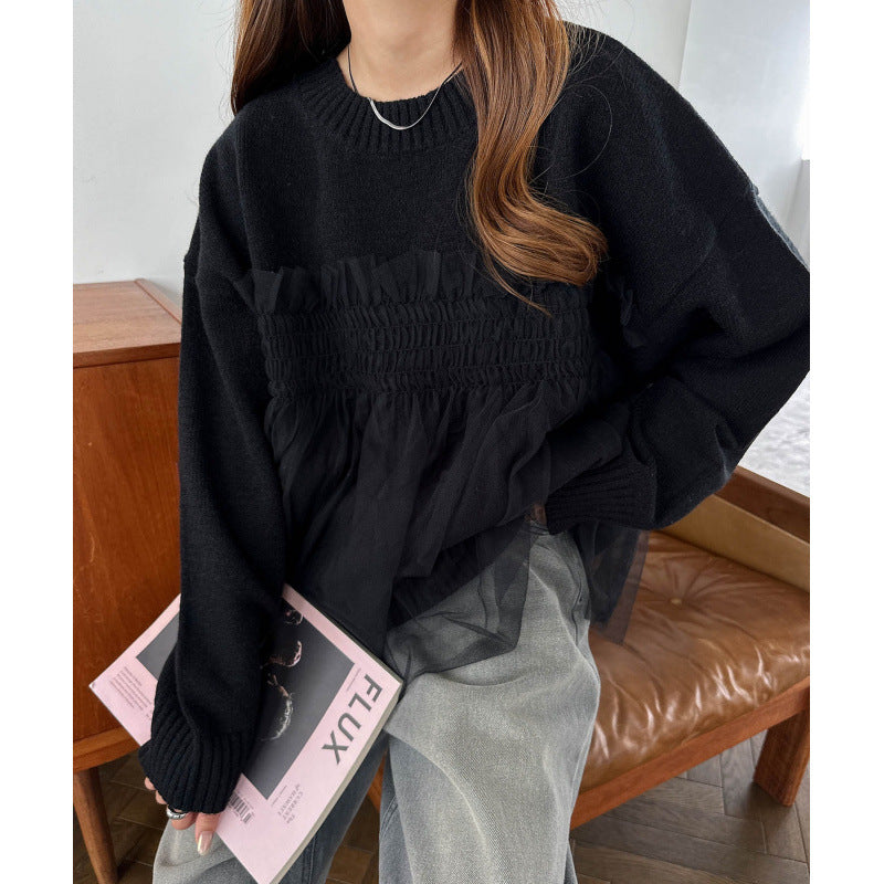 Pull oversize femme avec détails en volants Chic & Stil