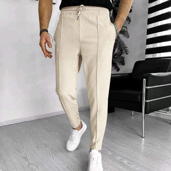Casual men's leisure pants with elastic waist and stylish structural design Lune London