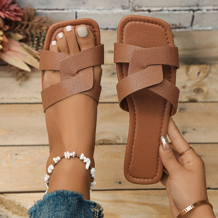 Women's contemporary cross-strap sandals Lune London