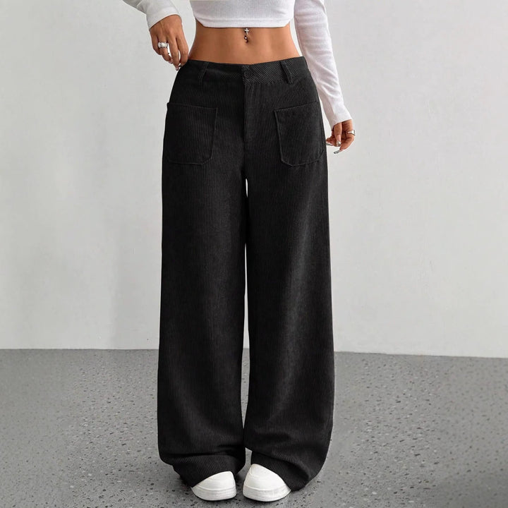 Wide corduroy pants for women with pockets Lune London