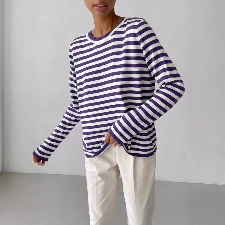 Striped long-sleeve T-shirt for women Lune London