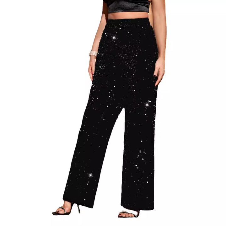 Women's Glamorous Evening Trousers with Glittering Sequins Lune London