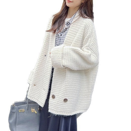 Lady cardigan with double button closure and soft material Lune London