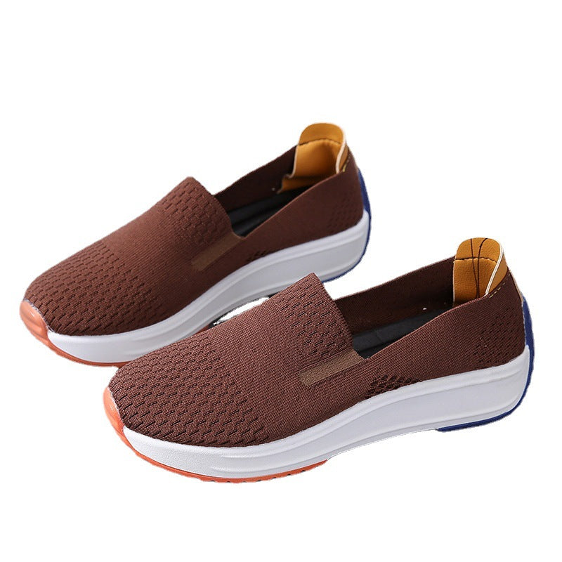Breathable slip-on sneakers for women with non-slip sole and flexible knit upper Lune London