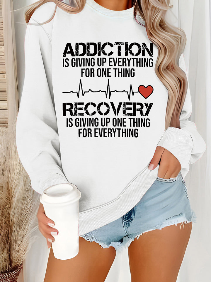 Sweatshirt pour femmes avec impression inspirante et coupe décontractée Chic & Stil