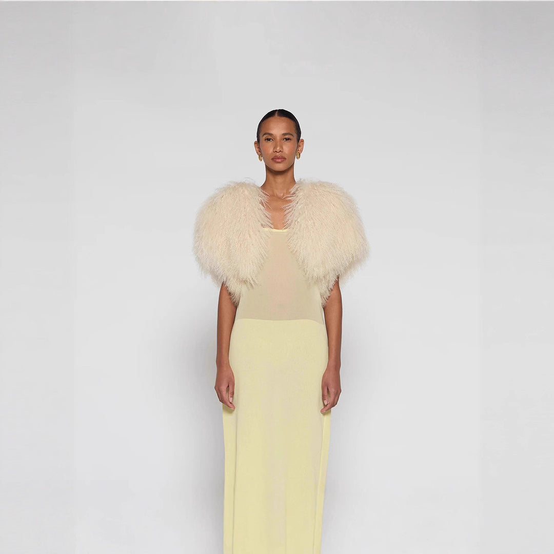 Lune London extravagant voluminous faux fur jacket for women