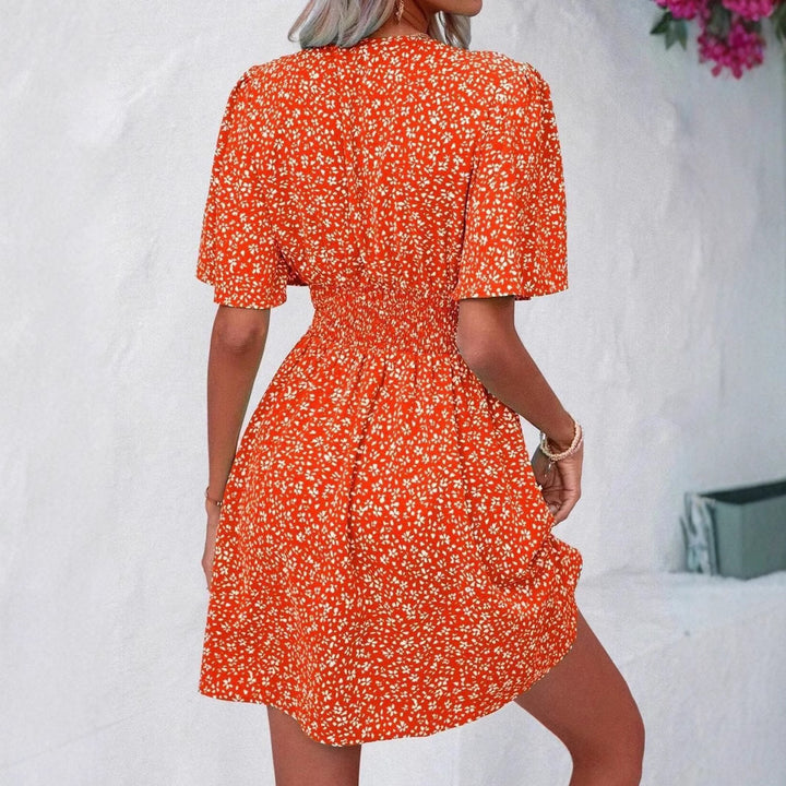 Flirty Floral Fitted and Flared Dress Lune London
