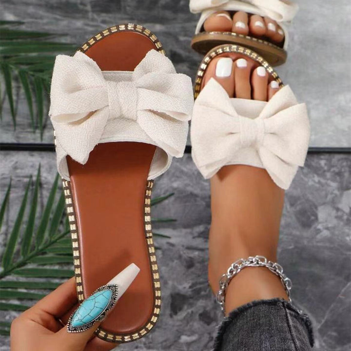 Women's Slippers with Decorative Bow Design and Non-Slip Sole Lune London