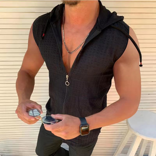 Men's Sleeveless Performance Zip Hoodie Lune London