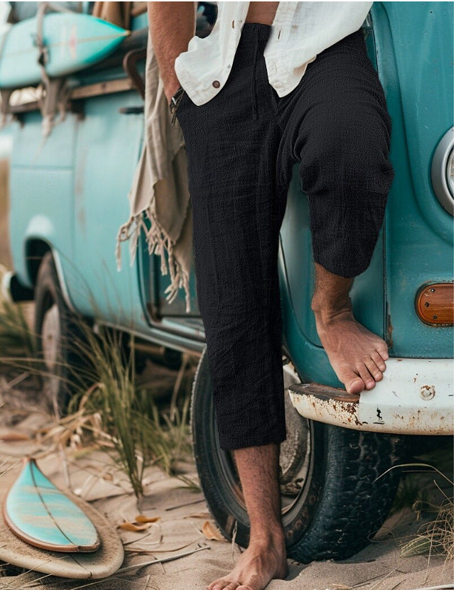 Chino pants for men with a relaxed fit and elastic waistband Lune London