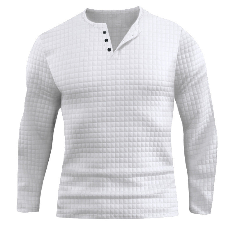Long sleeve shirt for men with structured embossed look and button placket Lune London