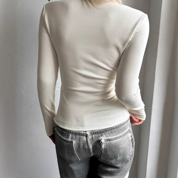 Fitted long sleeve t-shirt for women in high-quality stretch material Lune London
