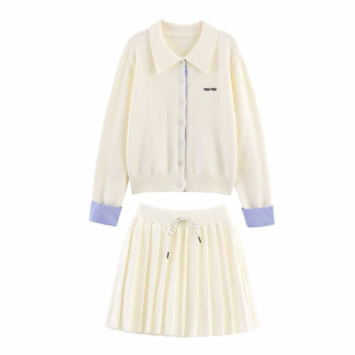 Trendy knit set for women with classic collar Lune London