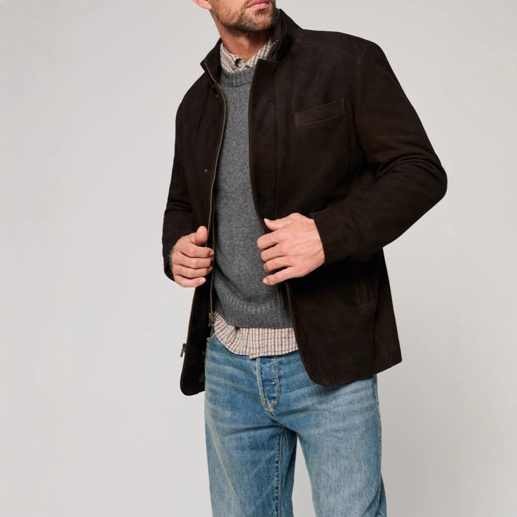 Men's suede jacket with modern cut and practical pockets Lune London