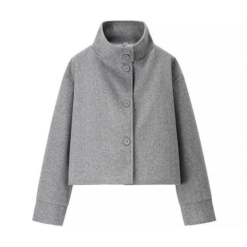 Elegant and trendy jacket for women with standing collar and cropped cut Lune London