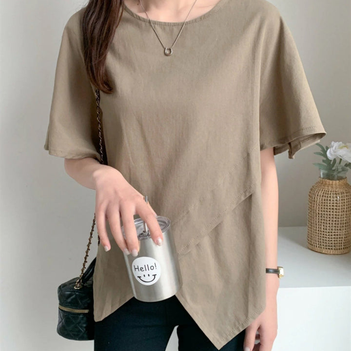 Casual women's t-shirt with high and low hem Lune London