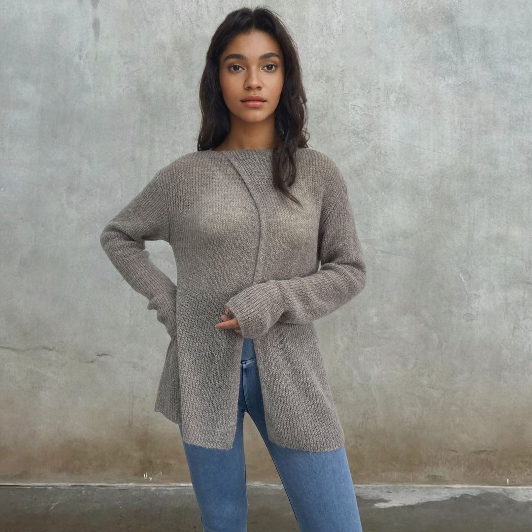 Ladies airy knitted sweater with transparent design Lune London