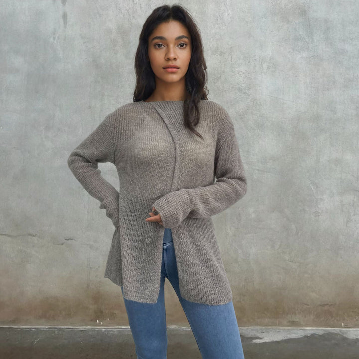 Ladies airy knitted sweater with transparent design Lune London