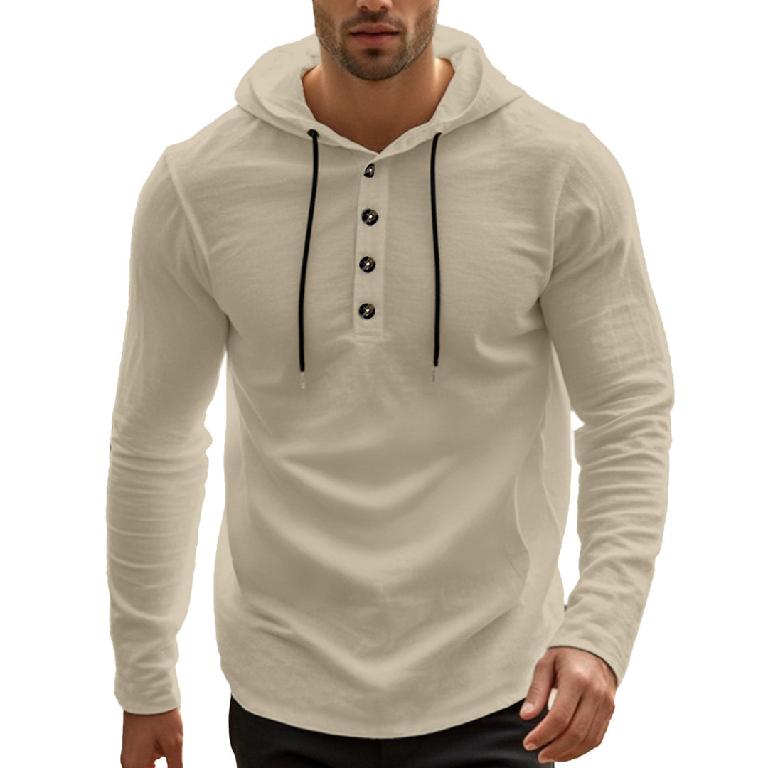 Men's sporty hoodie with button placket and functional pockets Lune London