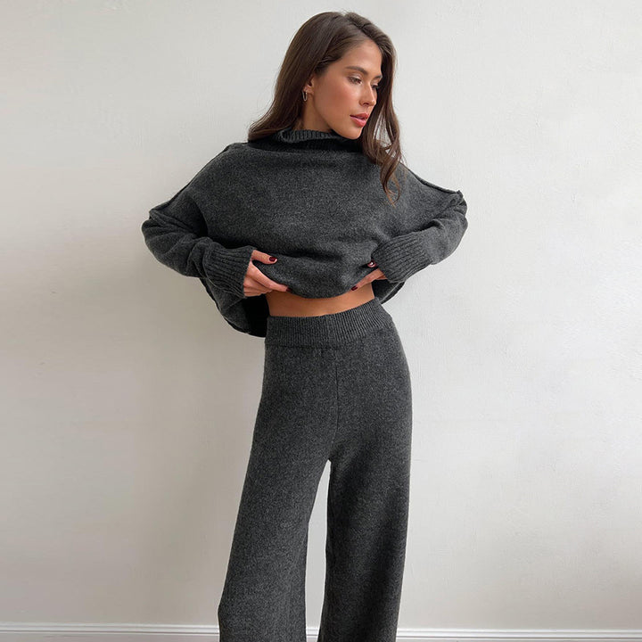 Ensemble Tricot Élégant pour Femmes avec Col Élevé et Coupe Ample Chic & Stil
