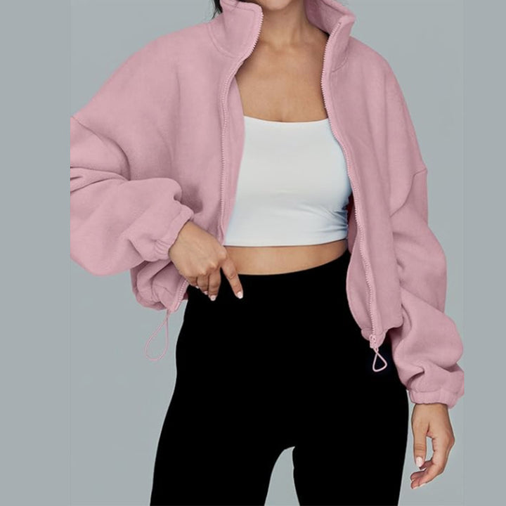 Lune London high collar oversized sweater with zipper for ladies