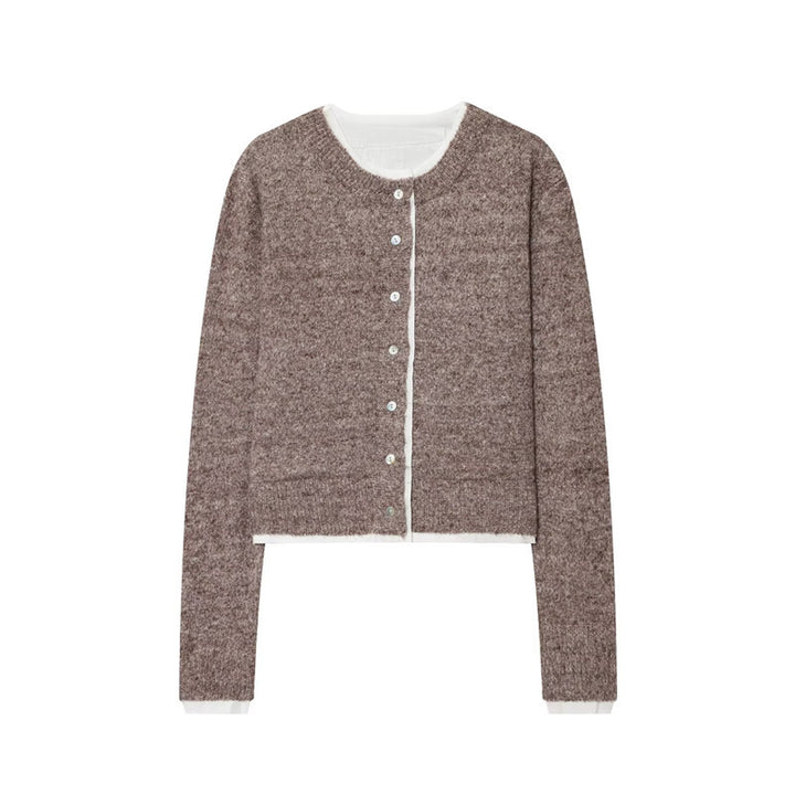 Fashionable knitted jacket for women with a fine knit design and elegant button details Lune London