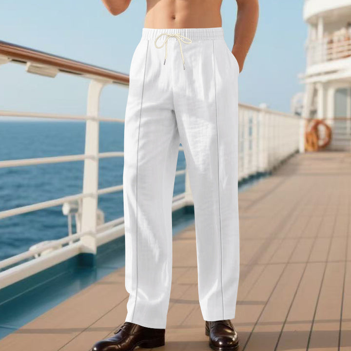 Elegant travel pants for men with adjustable drawstring and breathable fabric Lune London