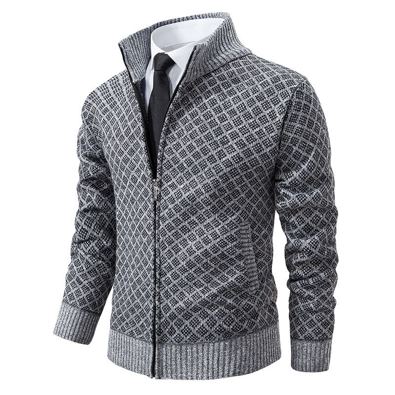 High collar knitted jacket with elegant design for men Lune London