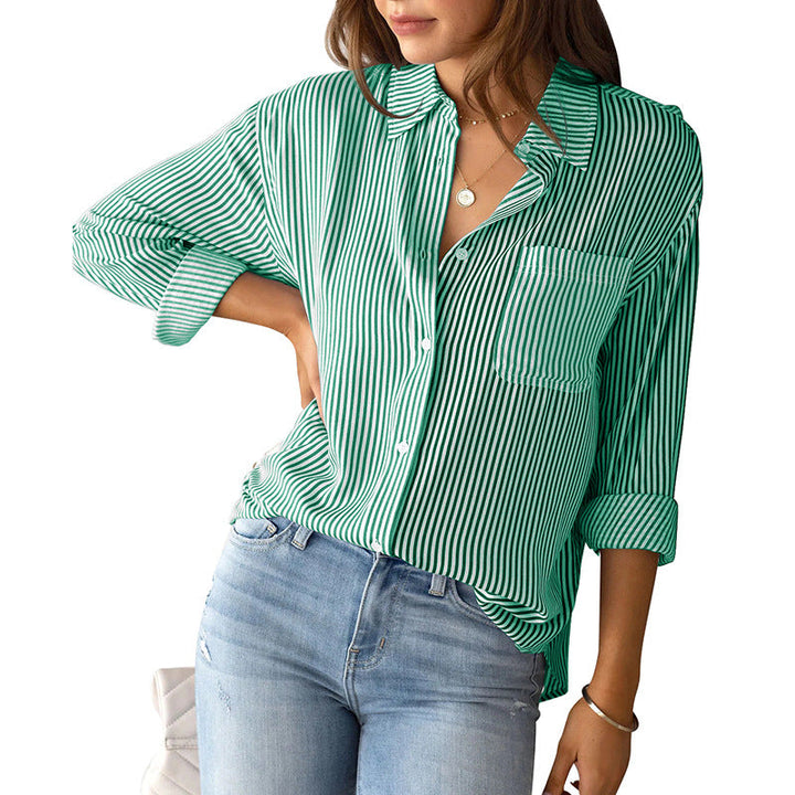 Women's Casual Shirt Blouse with Fine Stripes and Casual Cut Lune London