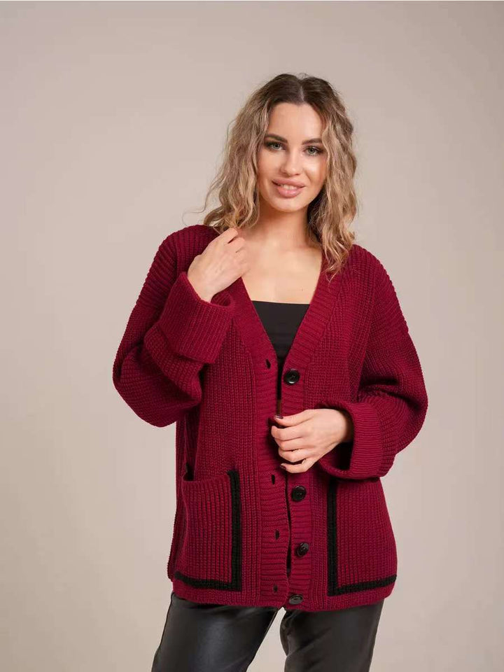 Knitted jacket for women with trendy cut and practical buttons Lune London