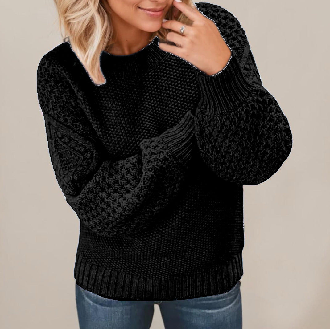 Chunky knit sweater for women with voluminous sleeves and a textured design Lune London