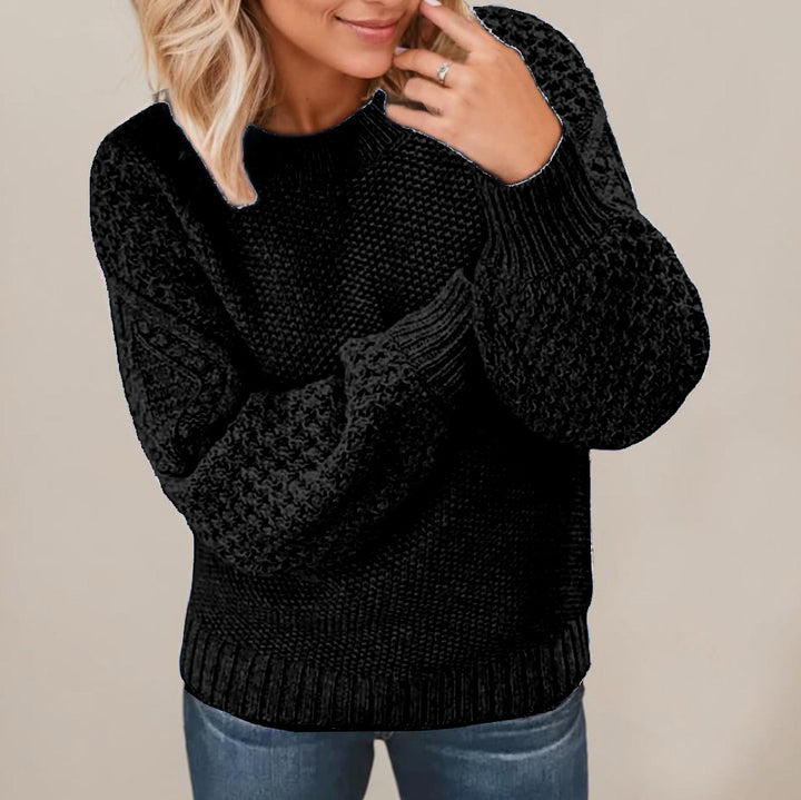 Chunky knit sweater for women with voluminous sleeves and a textured design Lune London