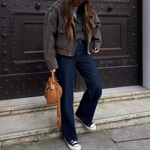 Trendy oversized corduroy jacket for women with practical pockets and stylish shoulder details Lune London