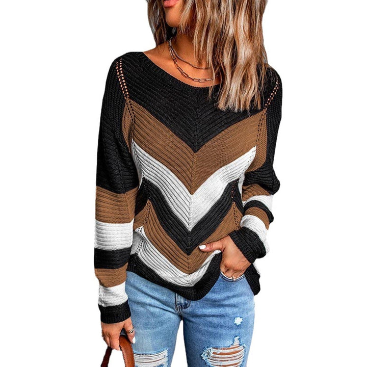 Sweater for women and casual knit with zigzag pattern and airy cut Lune London