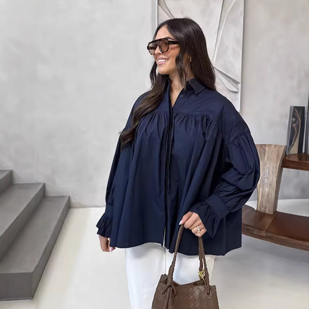 Women elegant blouse with ruffle details Lune London