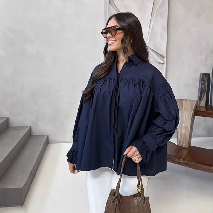 Women elegant blouse with ruffle details Lune London