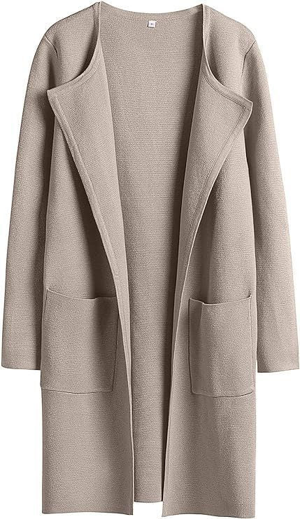 Lune London Women's Open Front Knitted Jacket with Practical Pockets