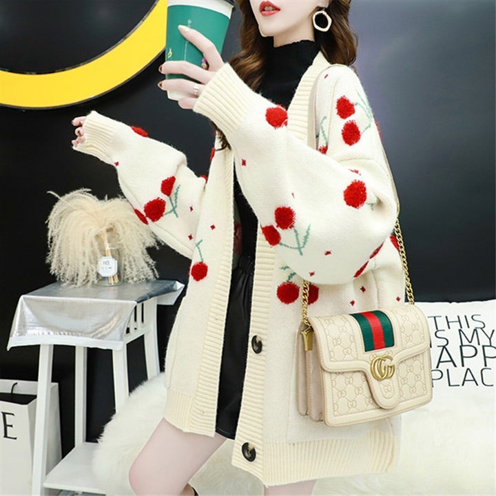 Lune London Ladies' Knit Jacket with Floral Pattern