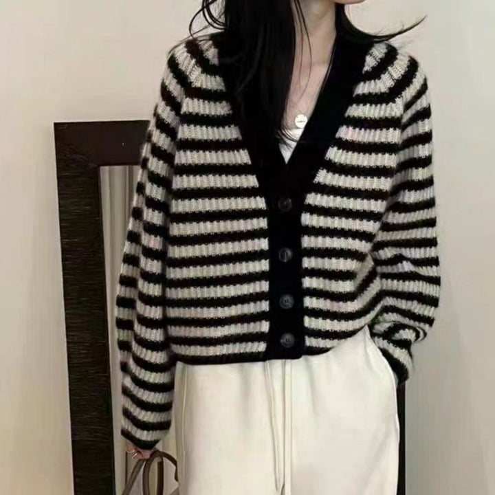 Women striped knit cardigan Lune London