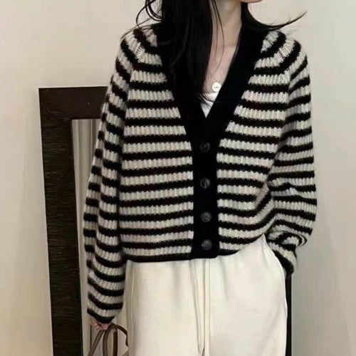 Women striped knit cardigan Lune London