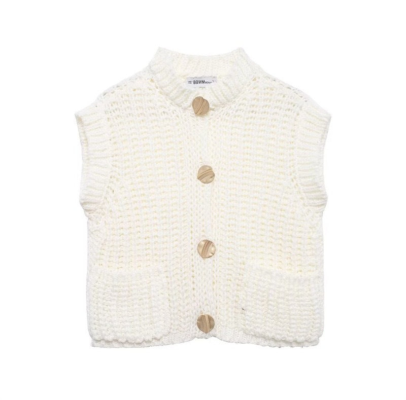 Women's knit jacket with gold buttons and relaxed fit Lune London