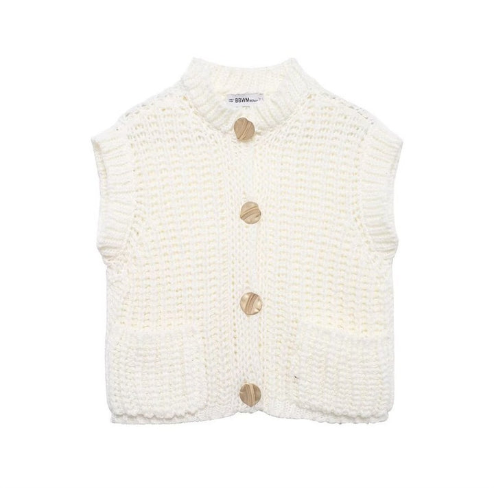 Women's knit jacket with gold buttons and relaxed fit Lune London